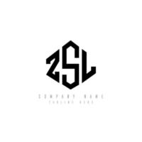 ZSL letter logo design with polygon shape. ZSL polygon and cube shape logo design. ZSL hexagon vector logo template white and black colors. ZSL monogram, business and real estate logo.