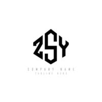 ZSY letter logo design with polygon shape. ZSY polygon and cube shape logo design. ZSY hexagon vector logo template white and black colors. ZSY monogram, business and real estate logo.