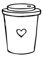 Cute cup of tea or coffee illustration. Simple cup clipart. Cozy home doodle vector