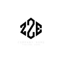 ZZE letter logo design with polygon shape. ZZE polygon and cube shape logo design. ZZE hexagon vector logo template white and black colors. ZZE monogram, business and real estate logo.