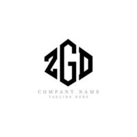 ZGD letter logo design with polygon shape. ZGD polygon and cube shape logo design. ZGD hexagon vector logo template white and black colors. ZGD monogram, business and real estate logo.