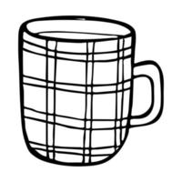 linda taza de té o ilustración de café. imágenes prediseñadas de taza simple. acogedor hogar garabato vector