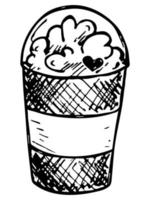 Cute milkshake illustration. Simple cup clipart. Pretty drink doodle vector