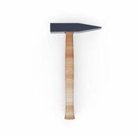 Old wooden hammer 3d object photo