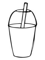 Cute cup of water, milkshake, juice or soda. Drink illustration. Simple cocktail clipart vector