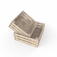 caja de madera aislada en blanco foto