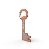 Old key isolated on white background photo