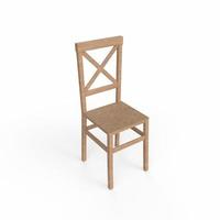 silla de madera aislada en blanco foto