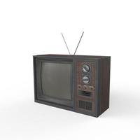 old tv isolated on white background photo