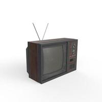 old tv isolated on white background photo