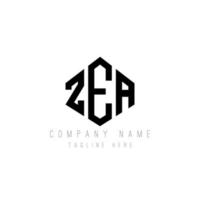 ZEA letter logo design with polygon shape. ZEA polygon and cube shape logo design. ZEA hexagon vector logo template white and black colors. ZEA monogram, business and real estate logo.