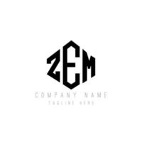 ZEM letter logo design with polygon shape. ZEM polygon and cube shape logo design. ZEM hexagon vector logo template white and black colors. ZEM monogram, business and real estate logo.