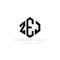 ZEJ letter logo design with polygon shape. ZEJ polygon and cube shape logo design. ZEJ hexagon vector logo template white and black colors. ZEJ monogram, business and real estate logo.