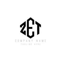 ZET letter logo design with polygon shape. ZET polygon and cube shape logo design. ZET hexagon vector logo template white and black colors. ZET monogram, business and real estate logo.