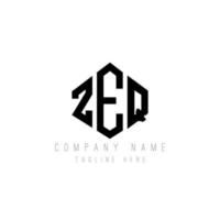 ZEQ letter logo design with polygon shape. ZEQ polygon and cube shape logo design. ZEQ hexagon vector logo template white and black colors. ZEQ monogram, business and real estate logo.