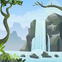 Waterfall Vector Background