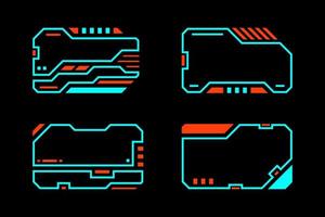 contorno de hud futurista de tecnología de marco cuadrado azul, diseño de formas geométricas modernas. vector