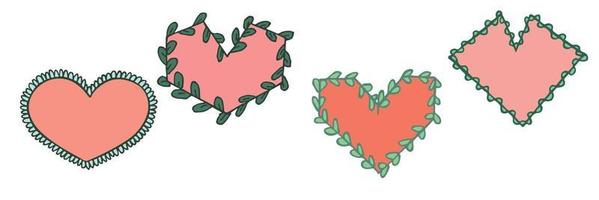 Set of simple hand drawn heart illustration. Cute valentine's day heart doodle. vector