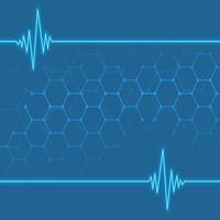 Antecedentes médicos y sanitarios con línea de cardiograma. vector