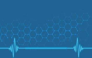 Antecedentes médicos y sanitarios con línea de cardiograma. vector