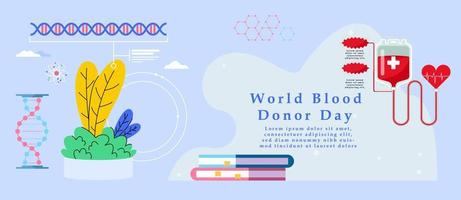 world blood donor donation day flat poster vector