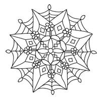 Black mandala, snowflake, lace, illustration is on white background vector