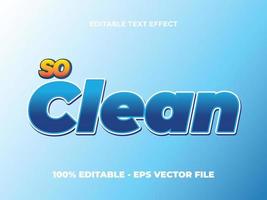 SO CLEAN TEXT EFFECT WITH BLUE GRADIENT BACKGROUND vector