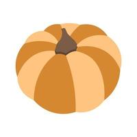 Pumpkin. Autumn Halloween or Thanksgiving pumpkin symbol. Flat design. Orange squash silhouette on white background. vector