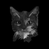 ilustración de gato de arte pop. animales creativos arte gris, ilustración, vector