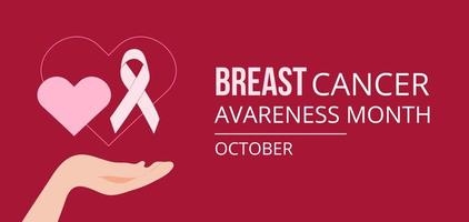 Breast cancer awareness poster. Pink ribbon. Background for web, posters, flyers, cards, etc. vector