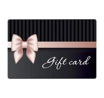 Gift card template with rose gold gradient bow vector