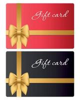 Gift card template with gold gradient bow vector