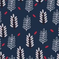 Abstract barberry on dark blue background seamless pattern. Background for wallpapers, textiles, papers, fabrics, web pages. Vintage style. vector