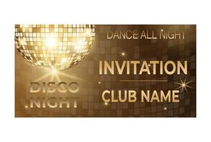 Disco party invitation template. Design for a concert, party, festival. vector