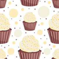 Cupcake seamless pattern. Background for gift boxes, wrapping paper, wallpapers, textiles, papers, fabrics, web pages vector
