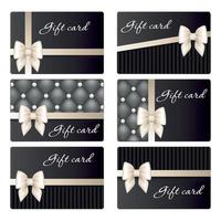 Gift card templates with champagne satin gradient bow vector