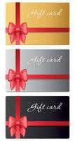 Gift card template with red gradient bow vector
