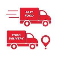 Food delivery icons set. Fast delivery. Vector illustration