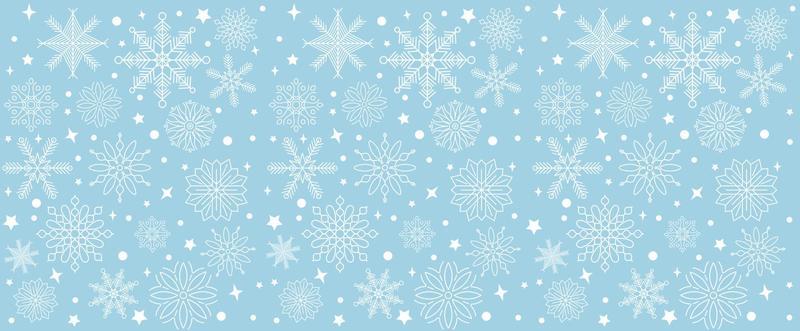 Seamless snowflake pattern. White snow on blue background. Vector illustration