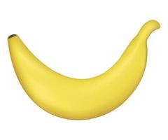 Icono 3d de fruta de plátano aislado sobre fondo blanco. emoji realista vectorial vector