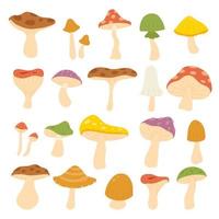 Hand drawn set of Halloween Mushroom Objects Character Elements,  Vector illustration collections bundle set with Fungus plant