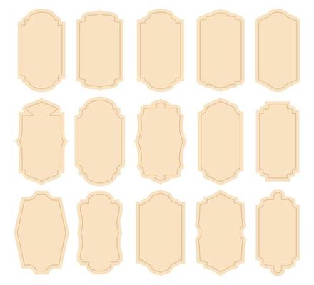 Line Art chunky Hippie Retro hippie vintage sticker label, psychedelic groovy set bundle elements.art deco frame border icons Sticker Label in 70s, 80s, 90s style. Flat illustration, design templates.