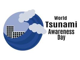 día mundial de concientización sobre tsunamis, idea para afiches, pancartas, volantes o postales vector