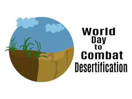 día mundial para combatir la desertificación, idea para afiches, pancartas, volantes o postales vector