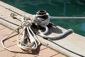 Berth on the seashore for mooring boats and yachts photo