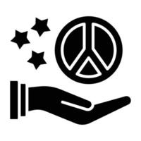 estilo de icono de paz vector