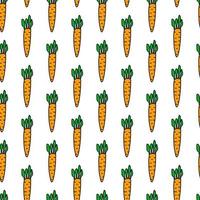 Simple seamless pattern with doodle colored carrots. vector