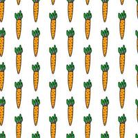 Simple seamless pattern with doodle colored carrots. vector