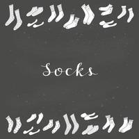 Poster with doodle socks and space for text. vector