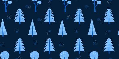 Colorful seamless pattern with doodle trees in Scandinavian style. Perfect for kids design. vector